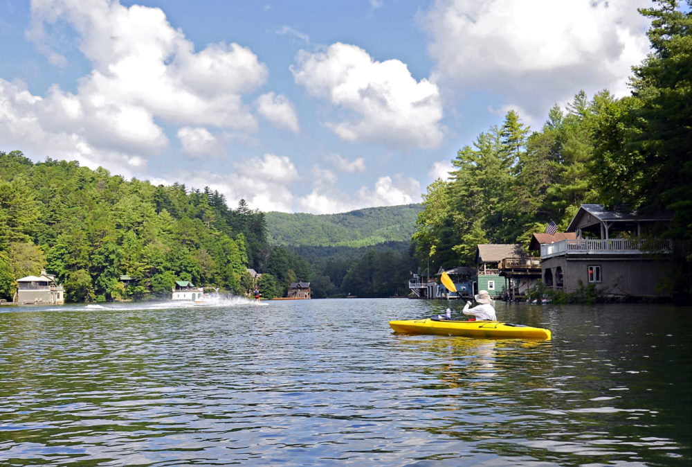 kayaking on lake rabun