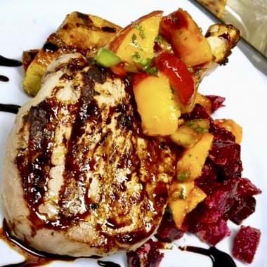 Grilled Pork with Peach Relish